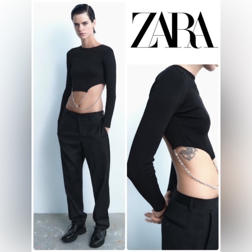 ZARA Jewel chain knit top 3920/134